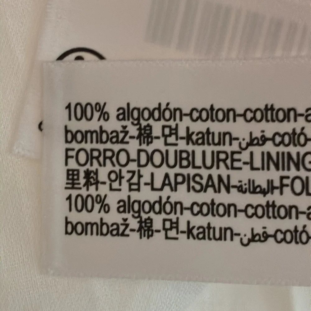 NWT. Massimo Dutti White 100% Cotton Midi Skirt with Yoke Detail. Size 2. - Picture 11 of 12